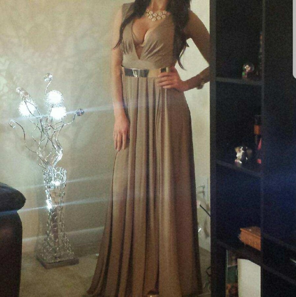Long Dress With Jewellery Beige main image 1